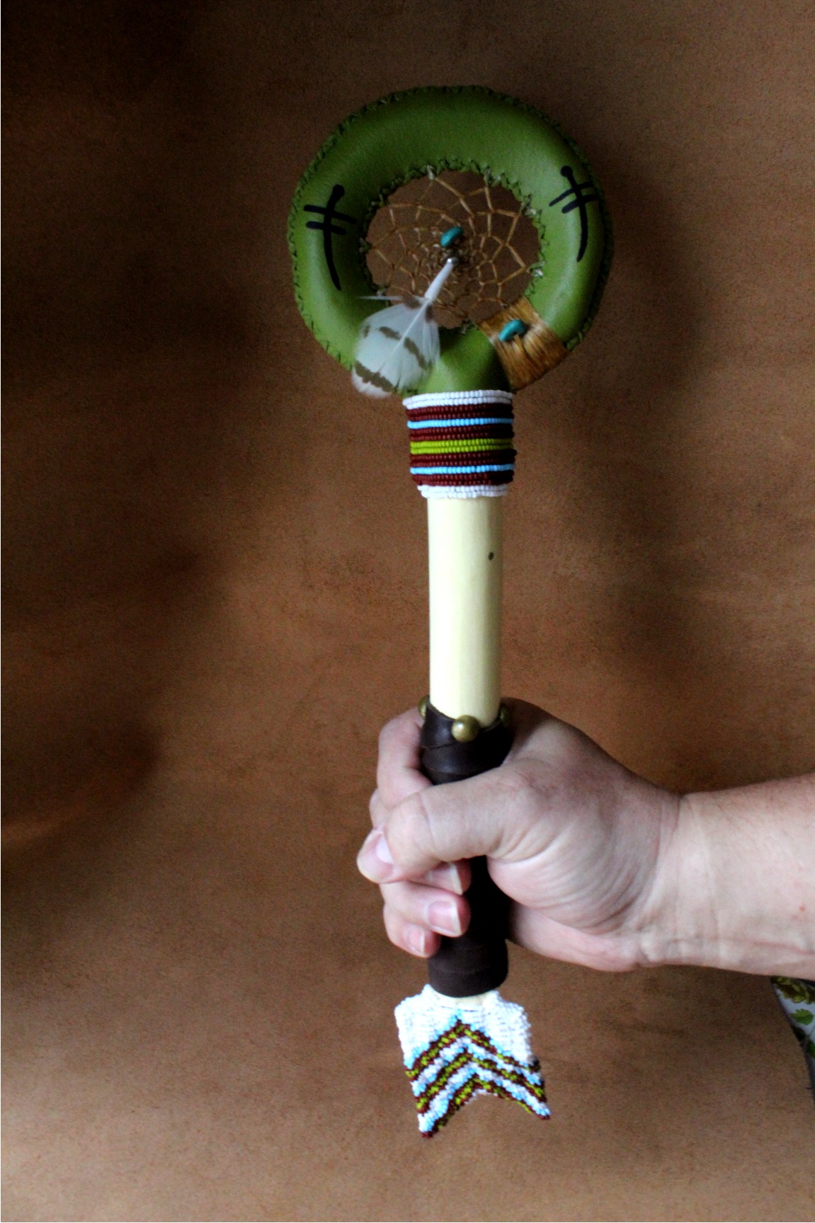 Dreamcatcher Circular Rattle, Native American - Imagen 3
