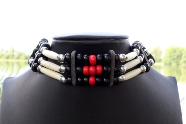 Traditional Lakota Choker, Black/Red Native American