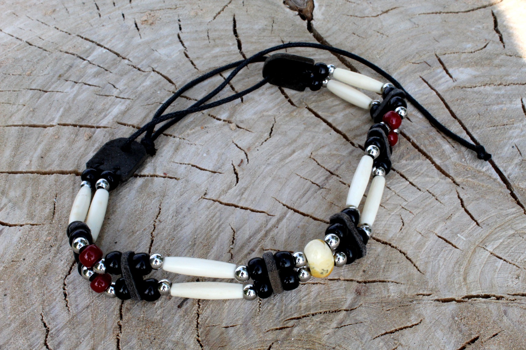 Traditional Lakota Choker, Black Native American - Imagen 6