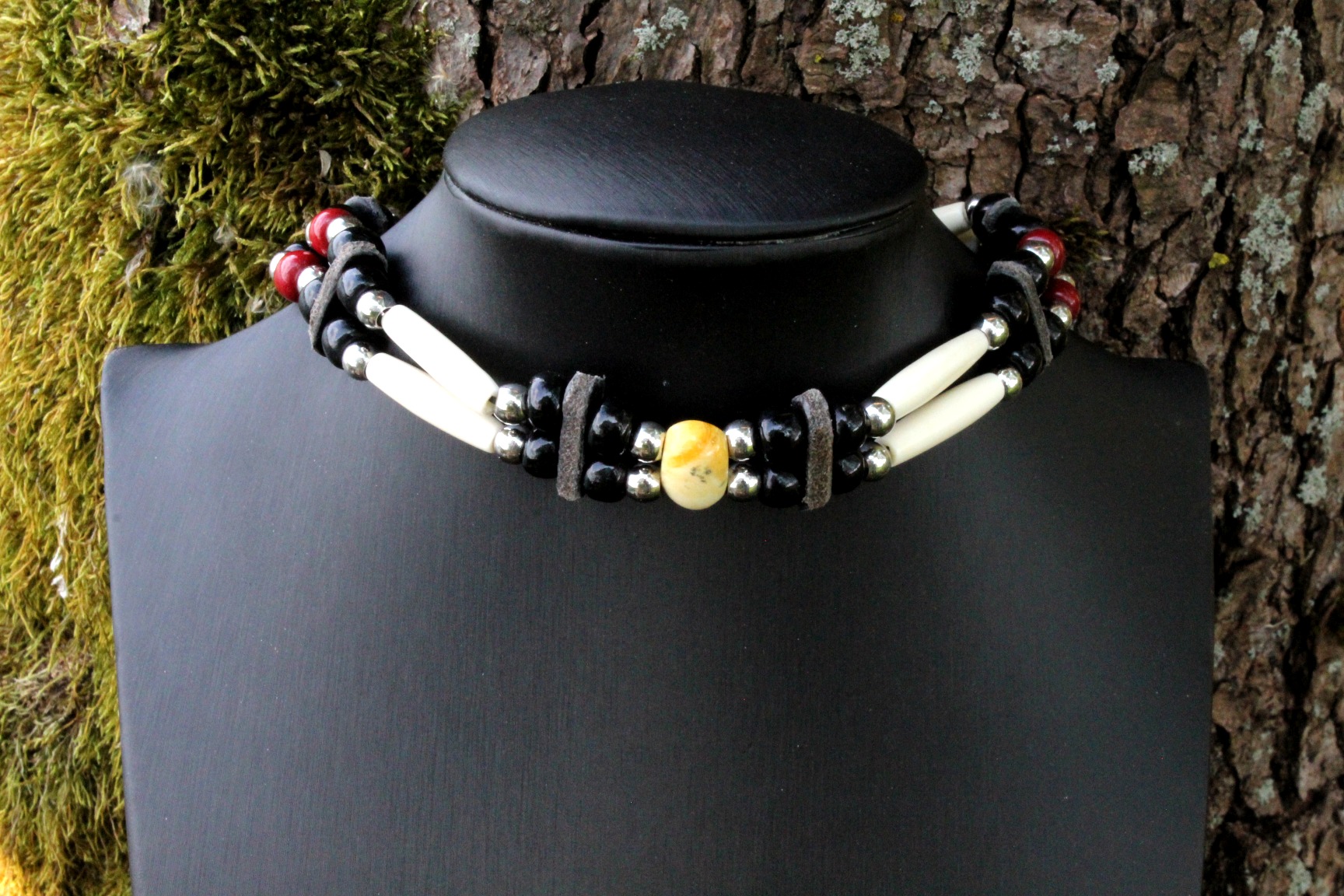Traditional Lakota Choker, Black Native American