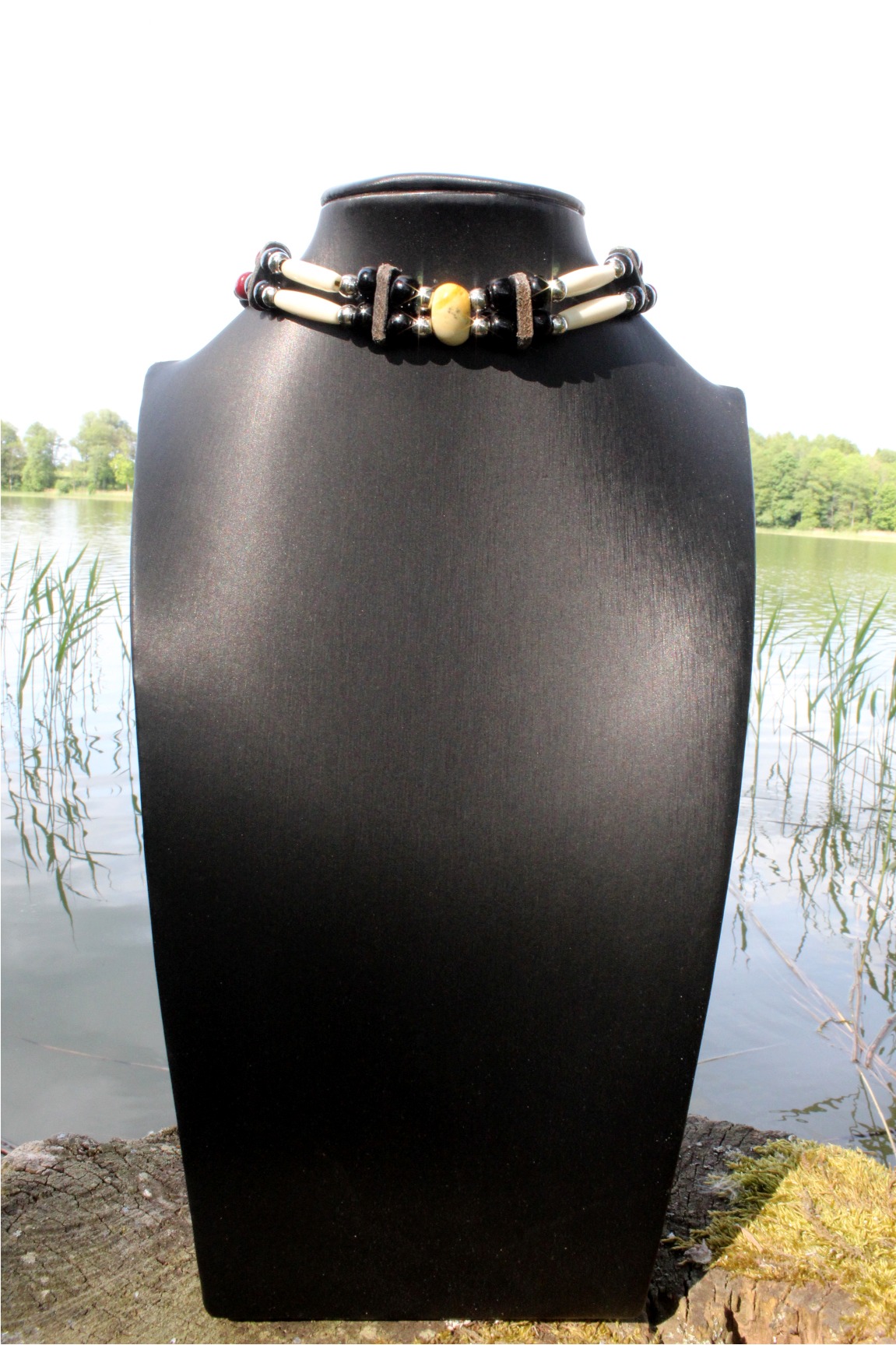 Traditional Lakota Choker, Black Native American - Imagen 2