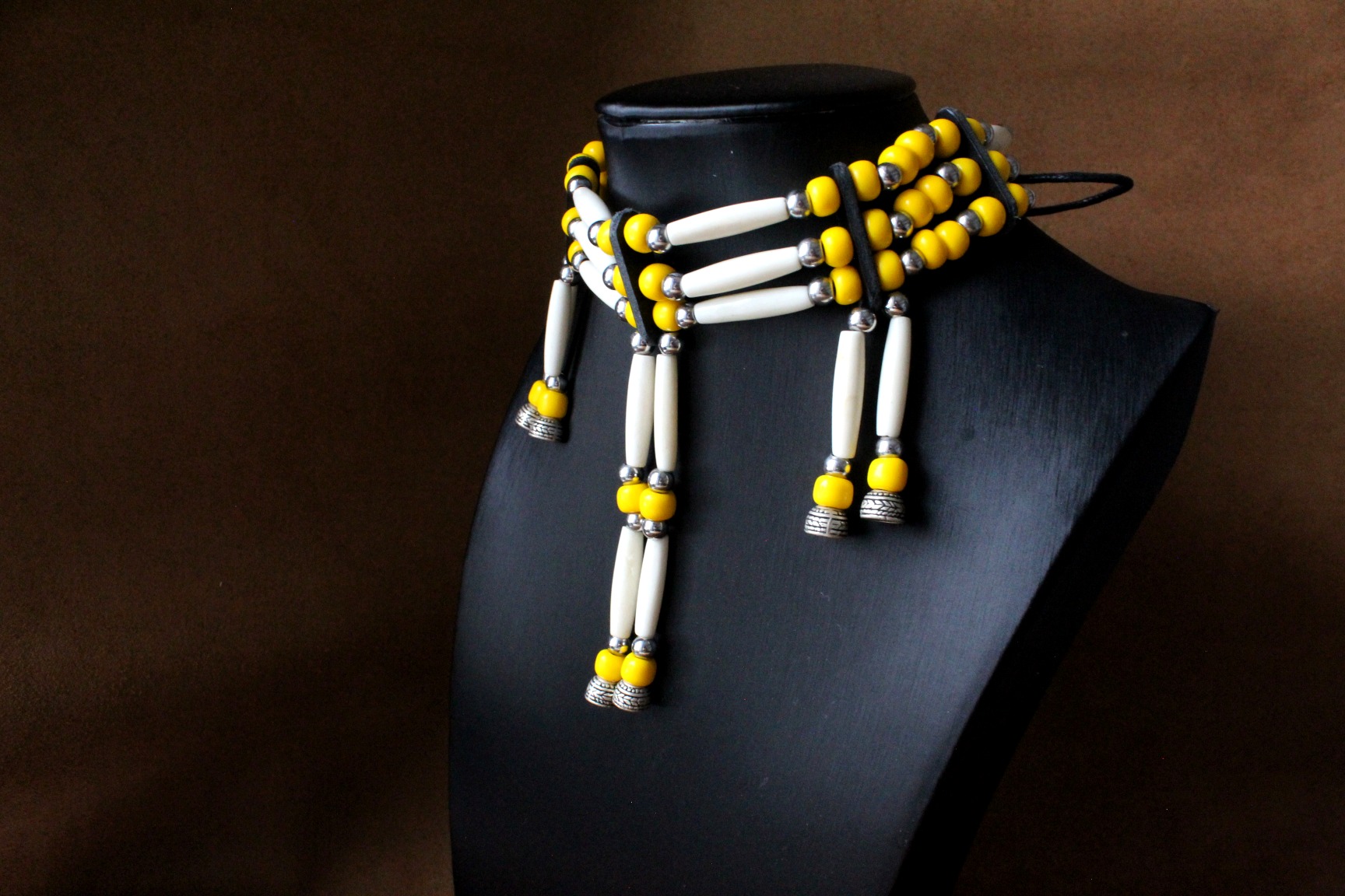 Traditional Lakota Choker, Native American - Yellow