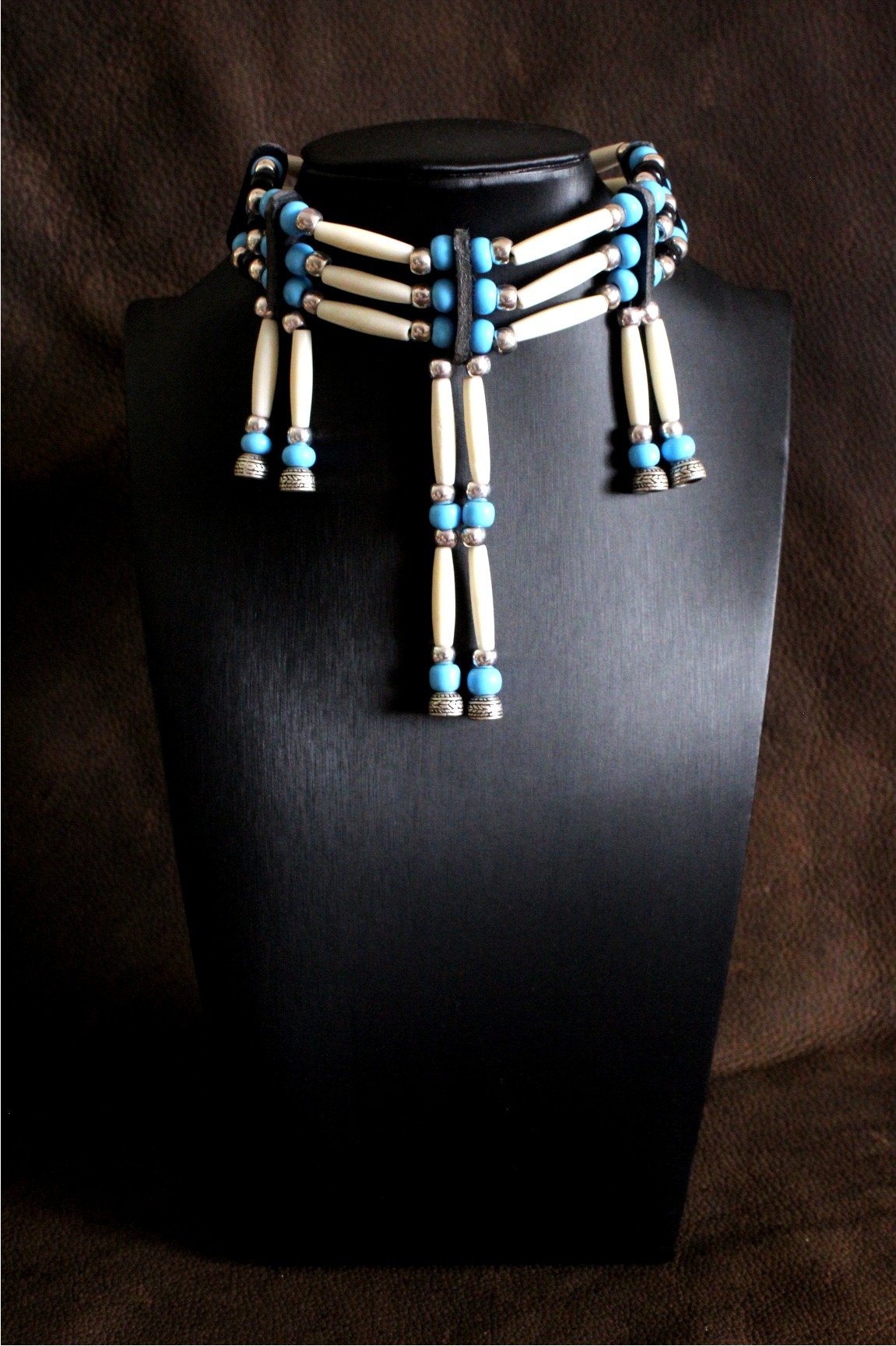 Traditional Lakota Choker, Native American - Blue - Imagen 2