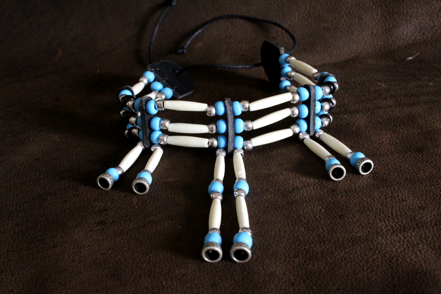 Traditional Lakota Choker, Native American - Blue - Imagen 4