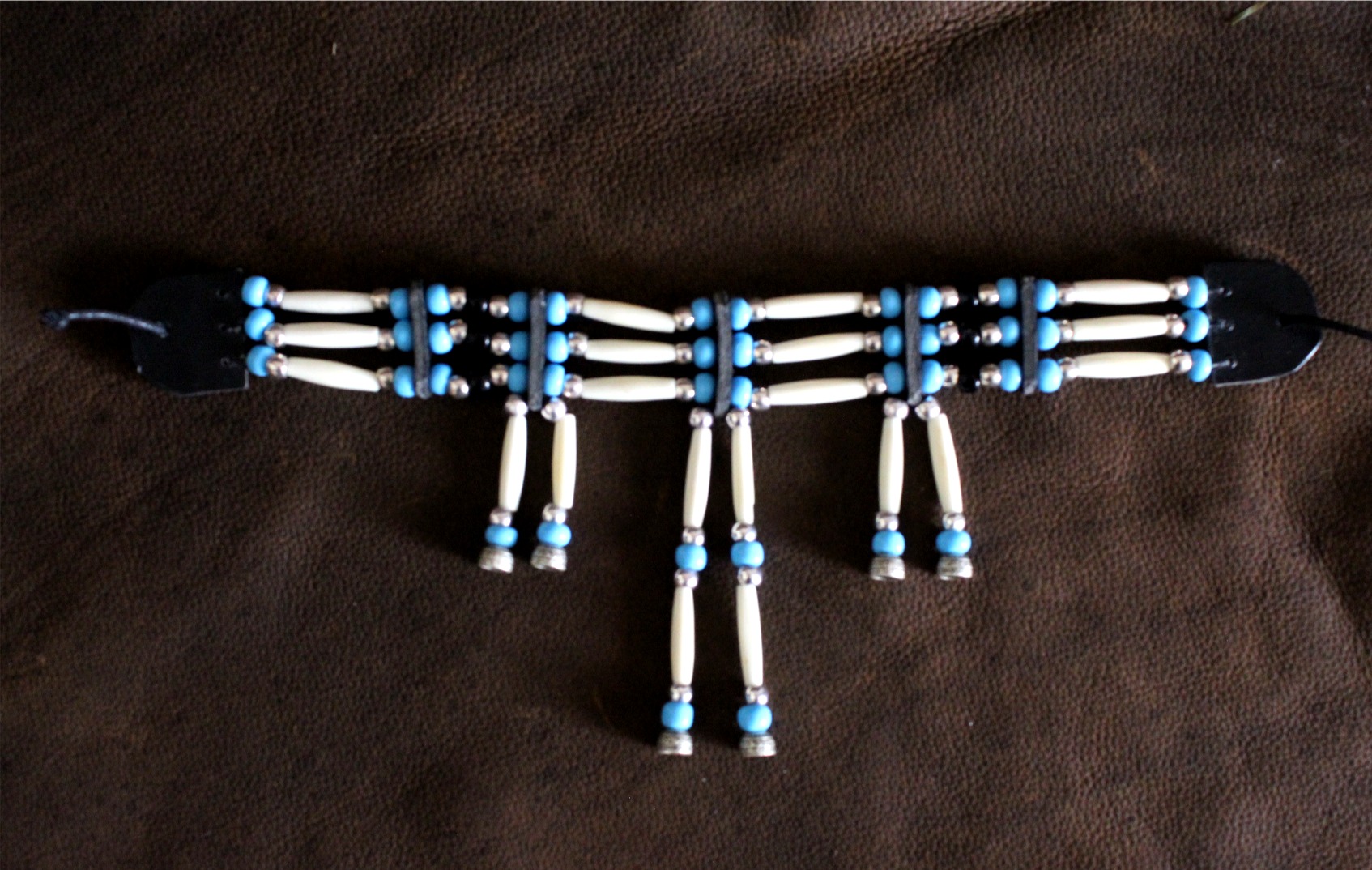 Traditional Lakota Choker, Native American - Blue - Imagen 3