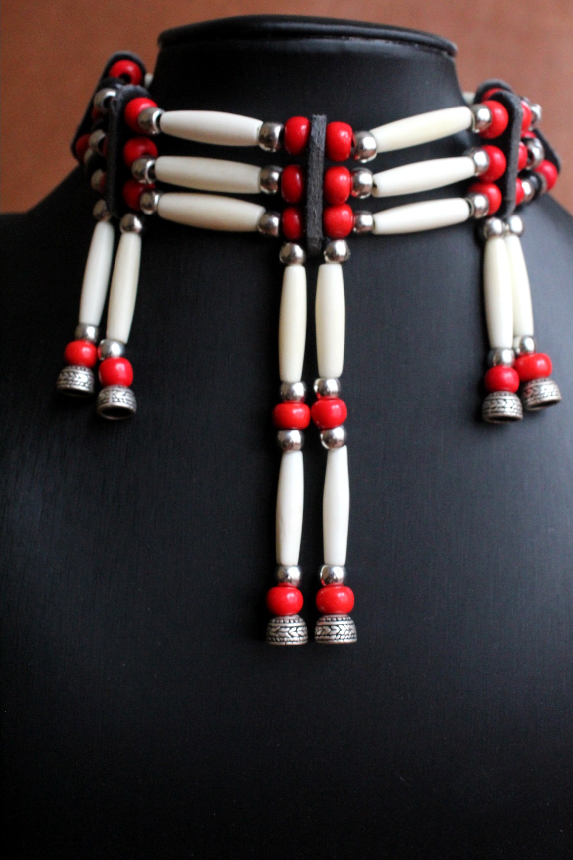 Traditional Lakota Choker, Native American - Red - Imagen 5