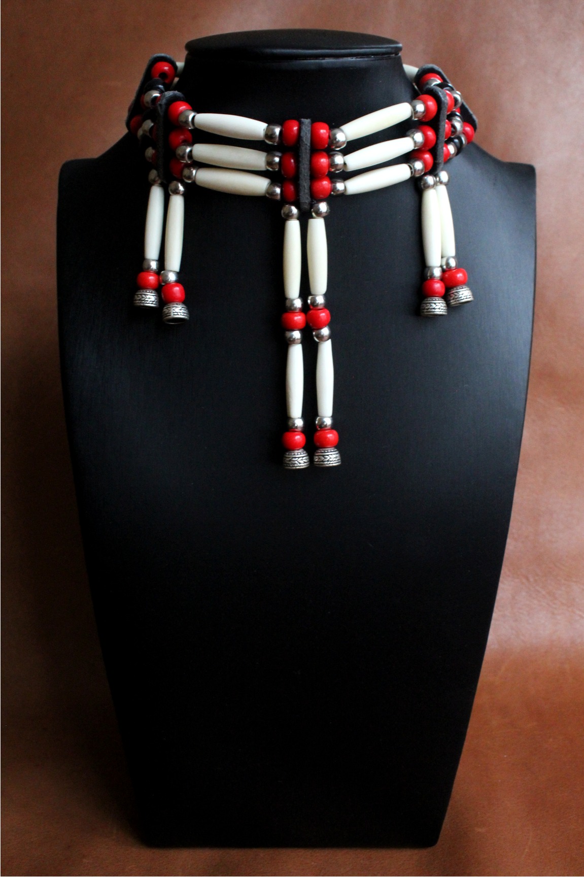 Traditional Lakota Choker, Native American - Red - Imagen 4