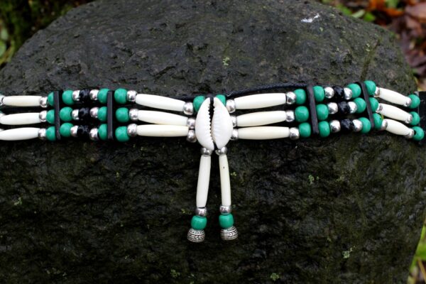 Traditional Lakota Choker, Green Shell Native American - Imagen 4