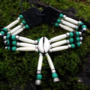 Traditional Lakota Choker, Green Shell Native American