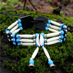 Traditional Lakota Choker, Blue Shell Native American