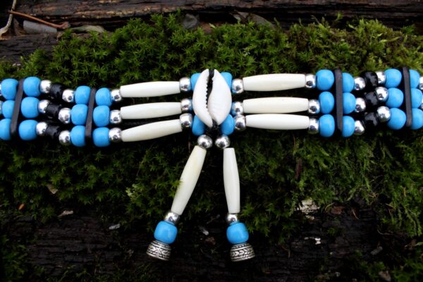 Traditional Lakota Choker, Blue Shell Native American - Imagen 3