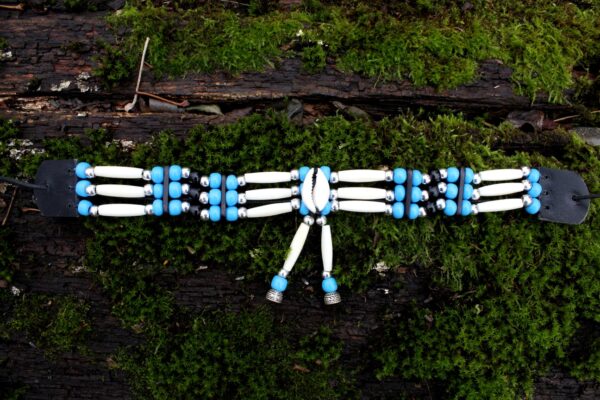 Traditional Lakota Choker, Blue Shell Native American - Imagen 2