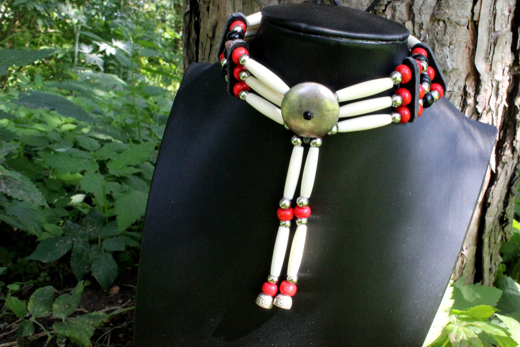 Traditional Lakota Choker, Red Native American