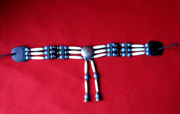 Traditional Lakota Choker, Blue Native American - Imagen 6