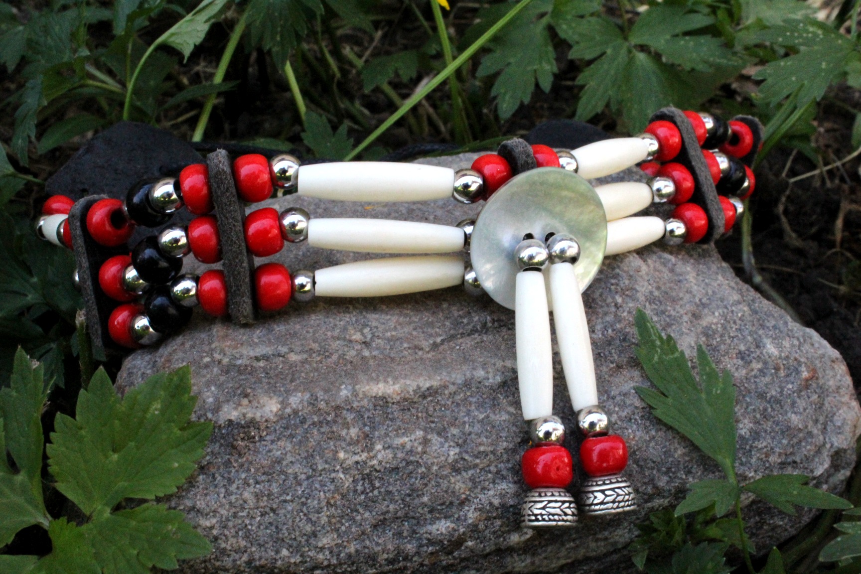 Traditional Lakota Choker, Red Native American
