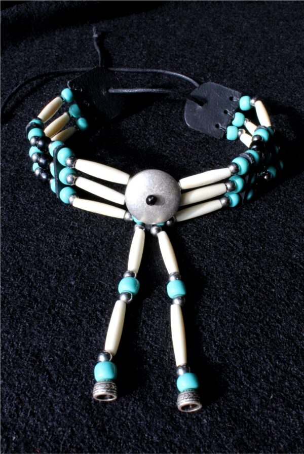 Traditional Lakota Choker, Turquoise Native American - Imagen 3