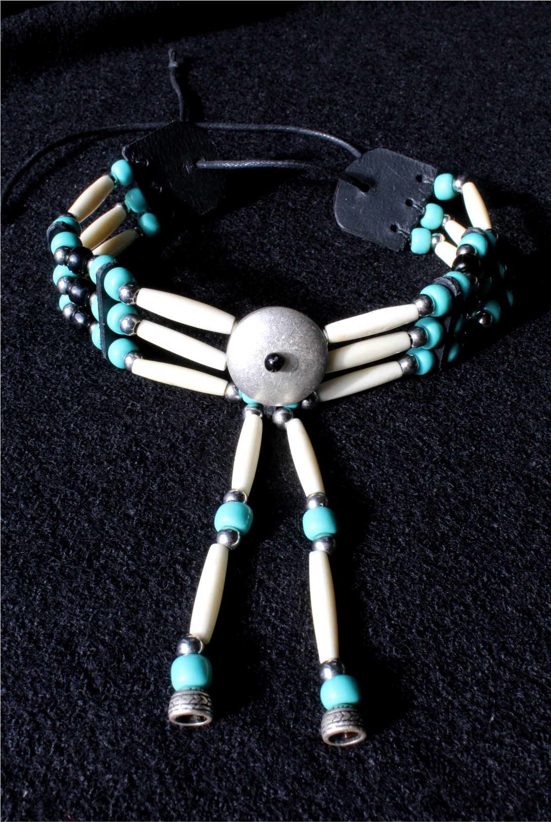Traditional Lakota Choker, Turquoise Native American - Imagen 3