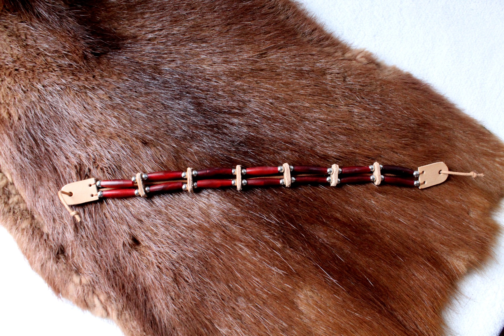Traditional Lakota Choker, Buffalo Native American - Imagen 7
