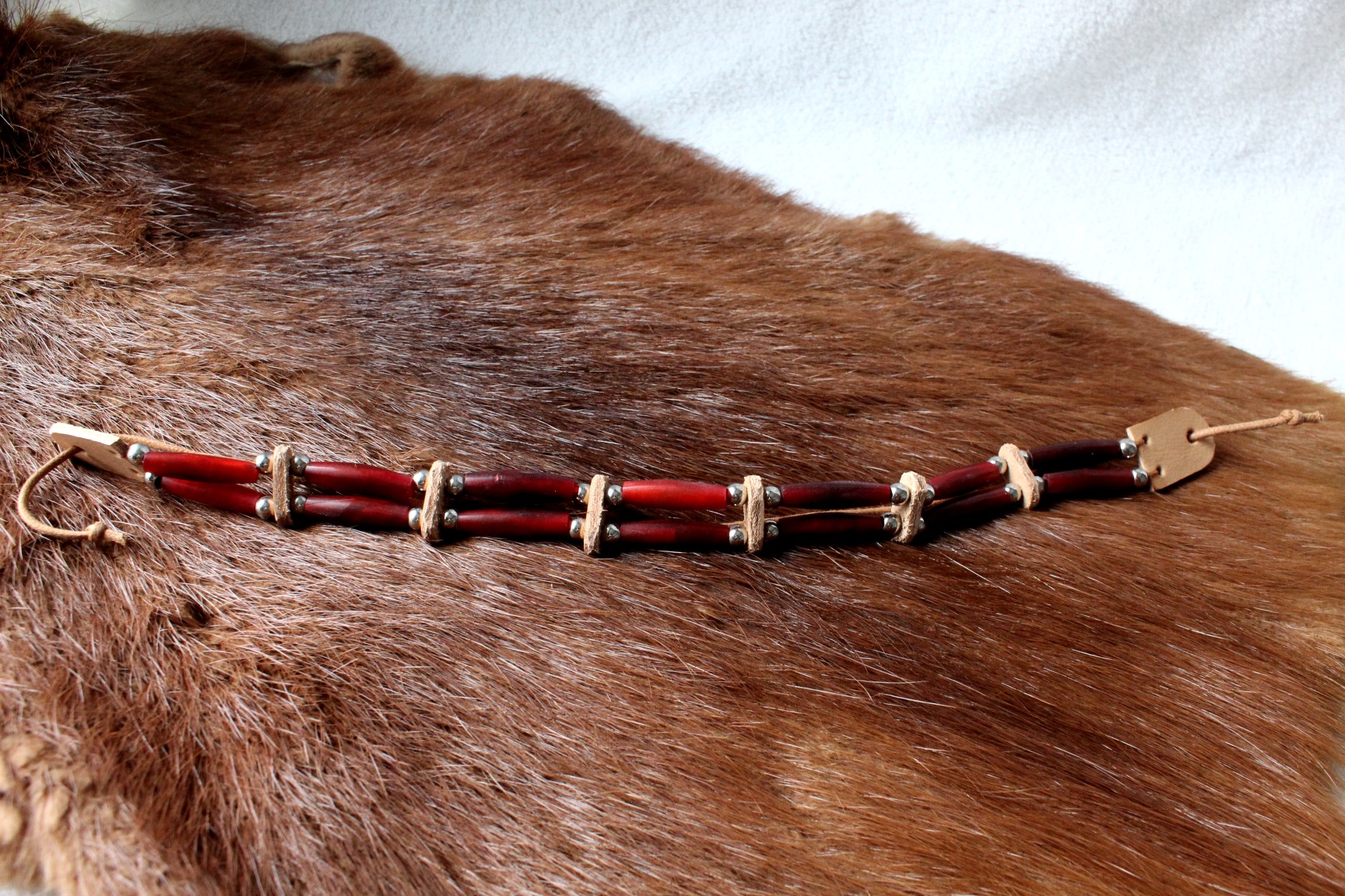 Traditional Lakota Choker, Buffalo Native American - Imagen 6