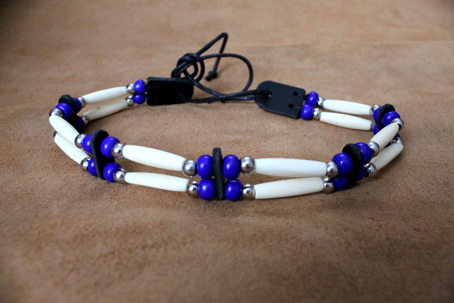 Traditional Lakota Choker, Native American - Navy blue - Imagen 5
