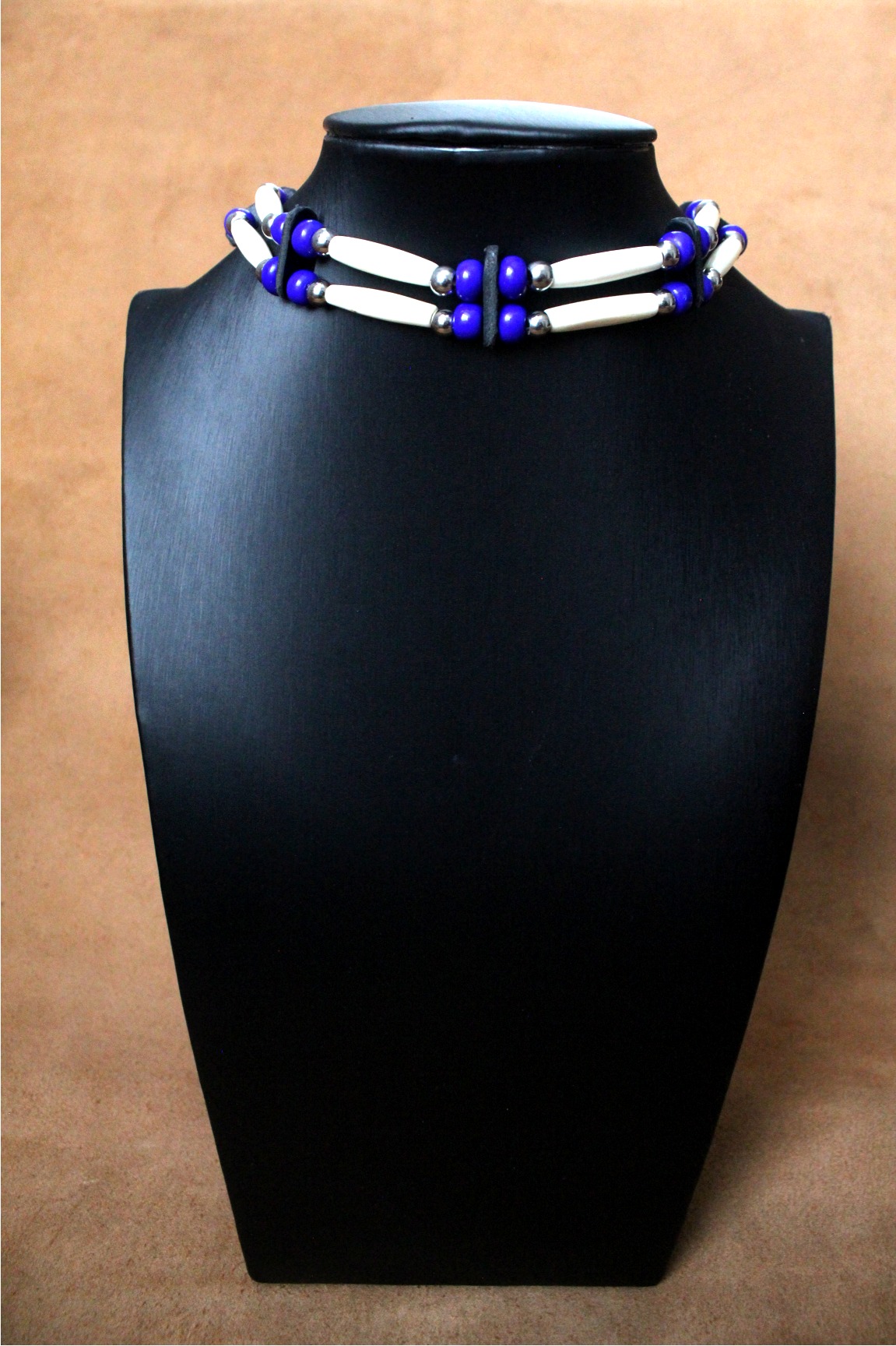 Traditional Lakota Choker, Native American - Navy blue - Imagen 3