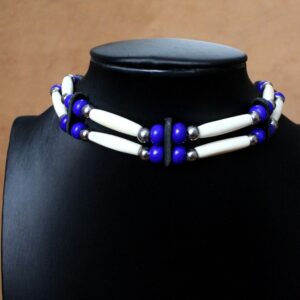 Traditional Lakota Choker, Native American - Navy blue