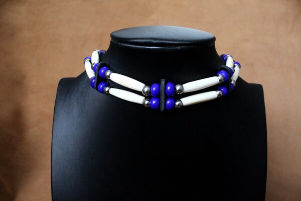 Traditional Lakota Choker, Native American - Navy blue