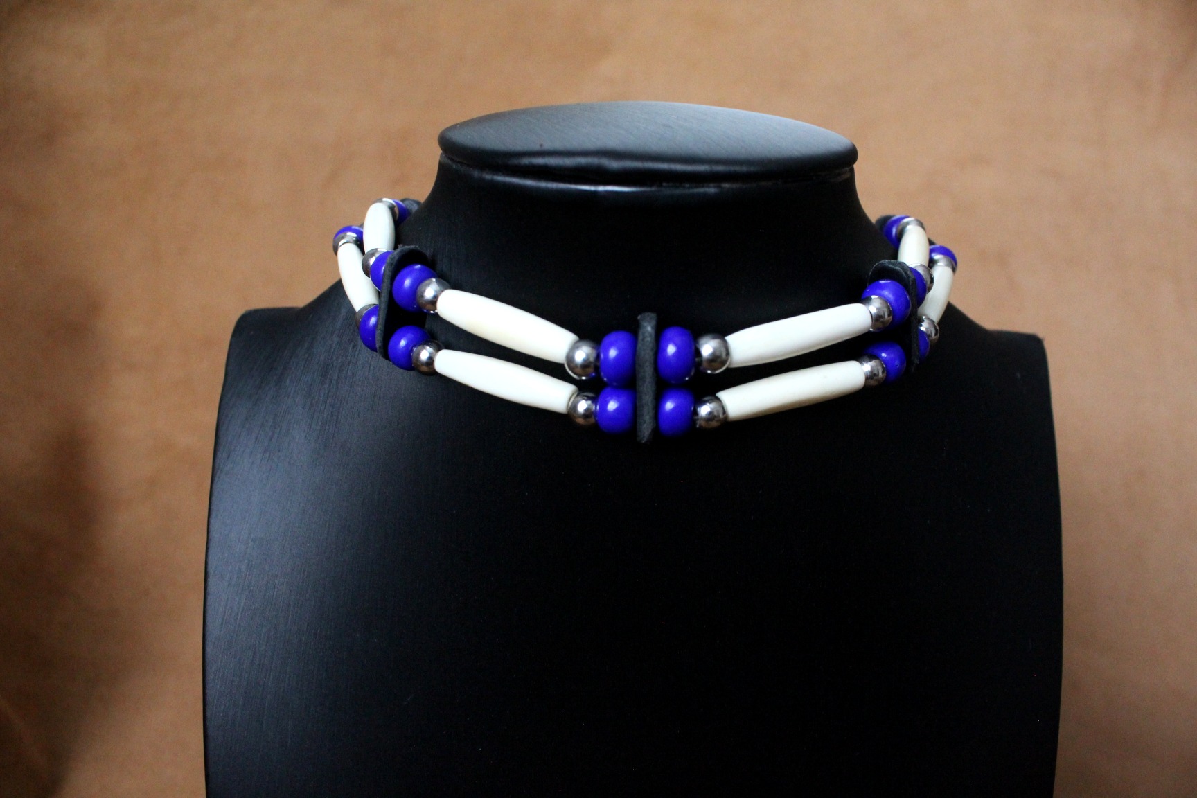 Traditional Lakota Choker, Native American - Navy blue