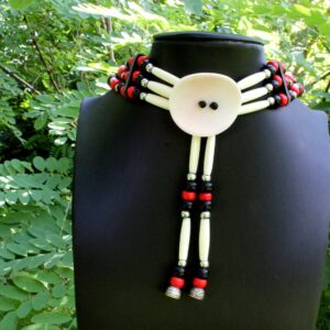 Traditional Lakota Choker, Red/Black Native American