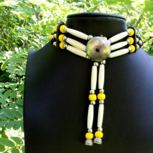 Traditional Lakota Choker, Yellow Native American
