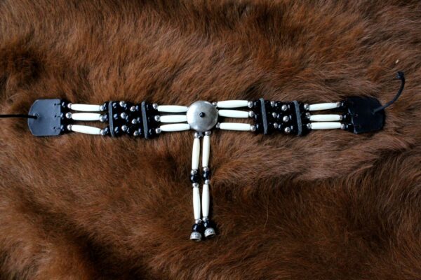 Traditional Lakota Choker, Black Native American - Imagen 2