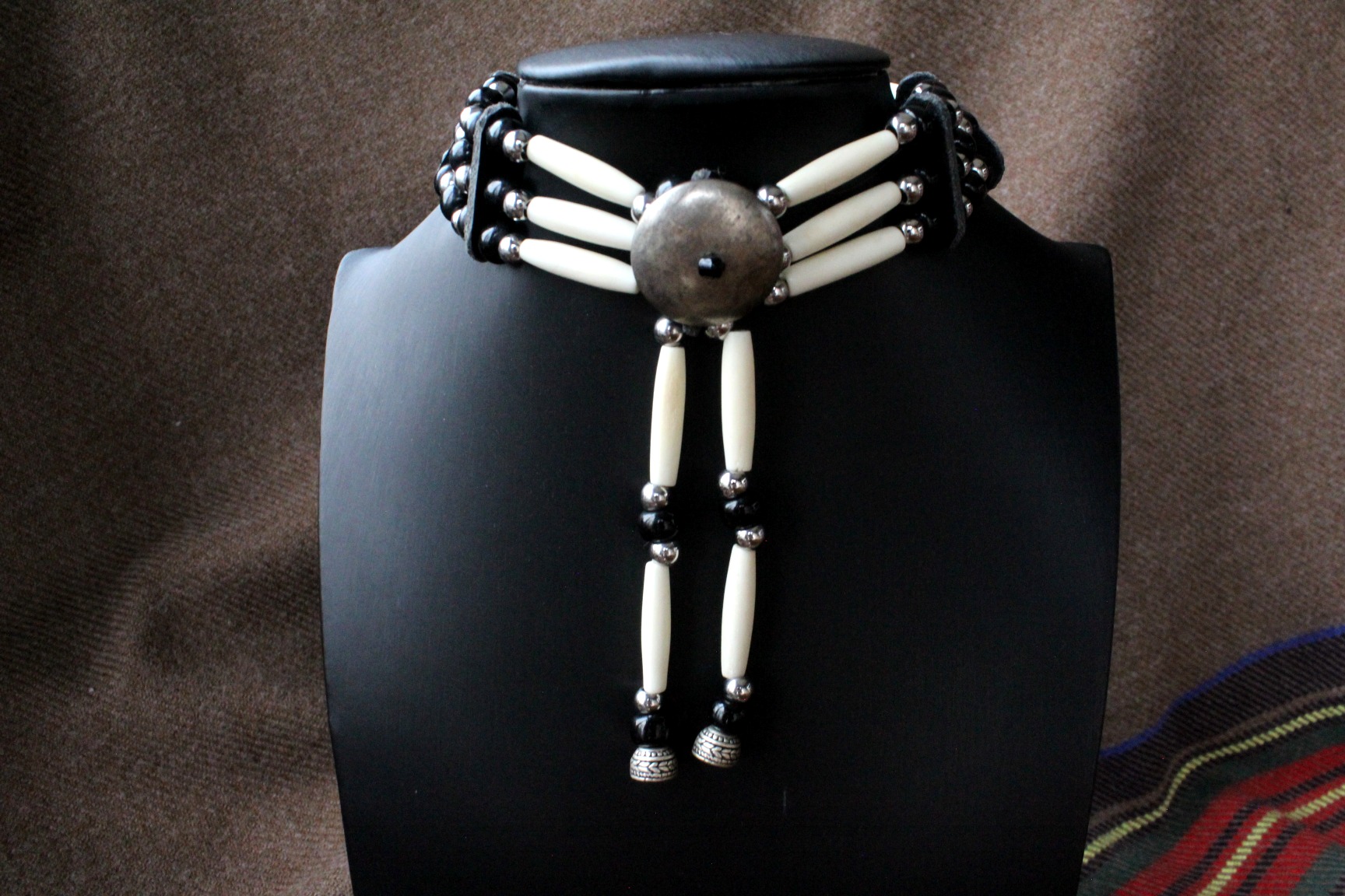 Traditional Lakota Choker, Black Native American