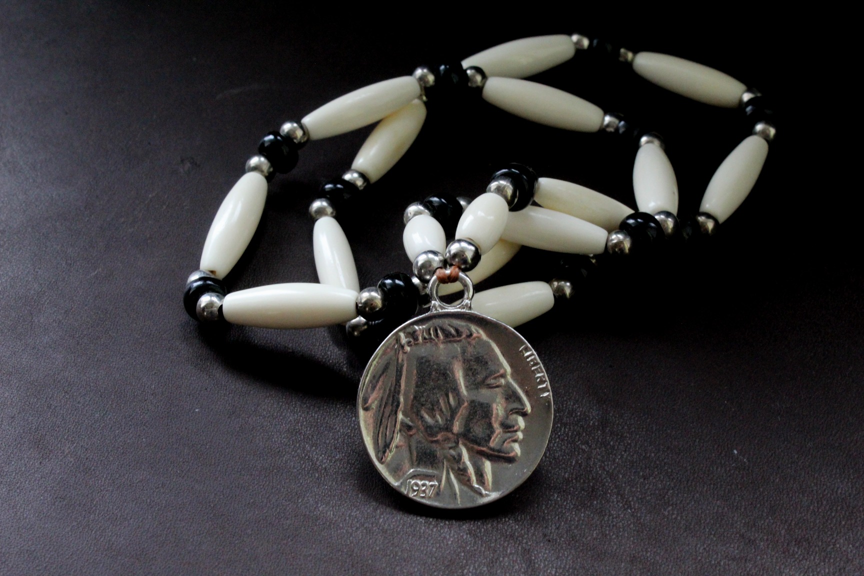 Liberty Coin Necklace, Chief Iron Tail Native American