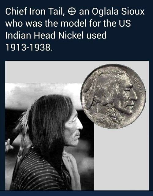 Liberty Coin Necklace, Chief Iron Tail Native American - Imagen 2