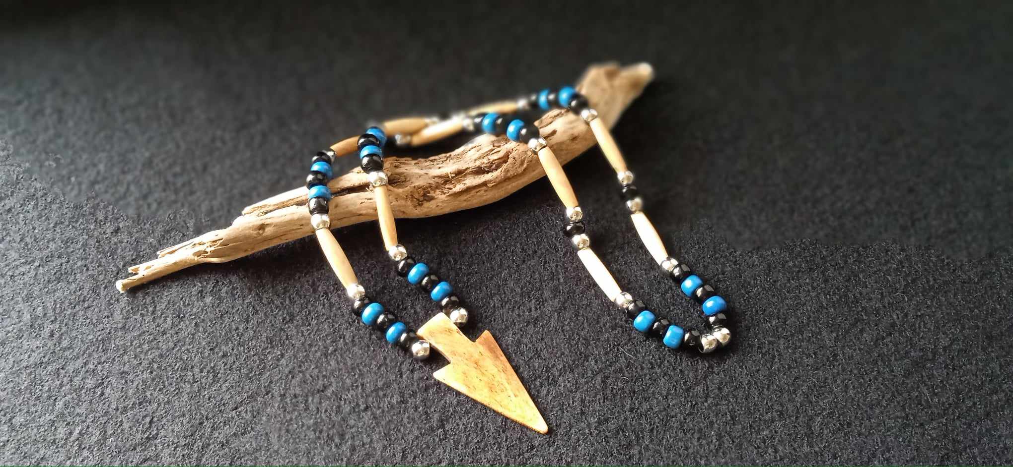 Bone Arrowhead Necklace, Native American