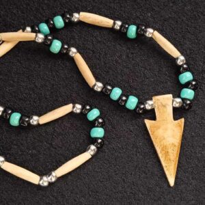 Bone Arrowhead Necklace, Native American