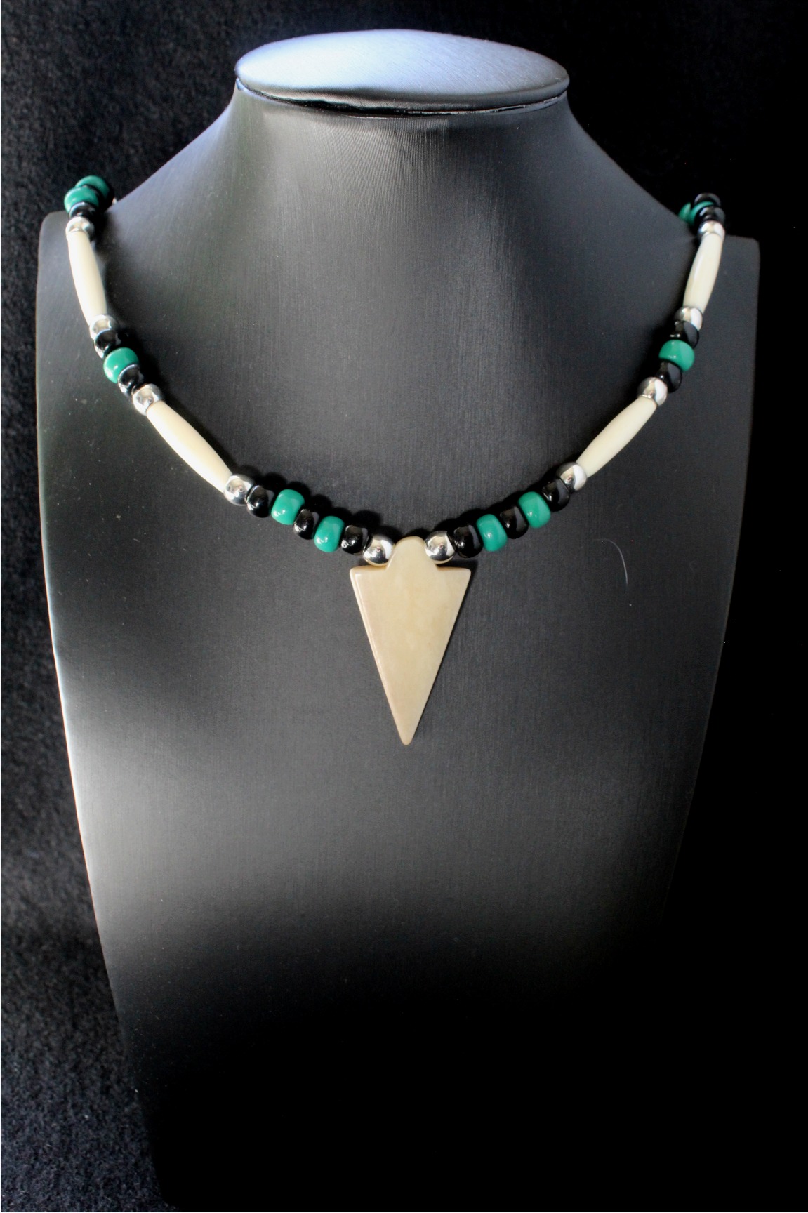 Bone Arrowhead Necklace, Native American