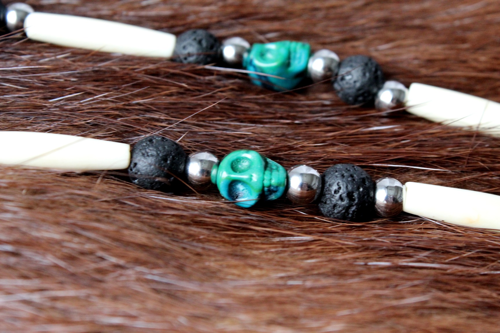 Green Agate Necklace, Native American Style - Imagen 6