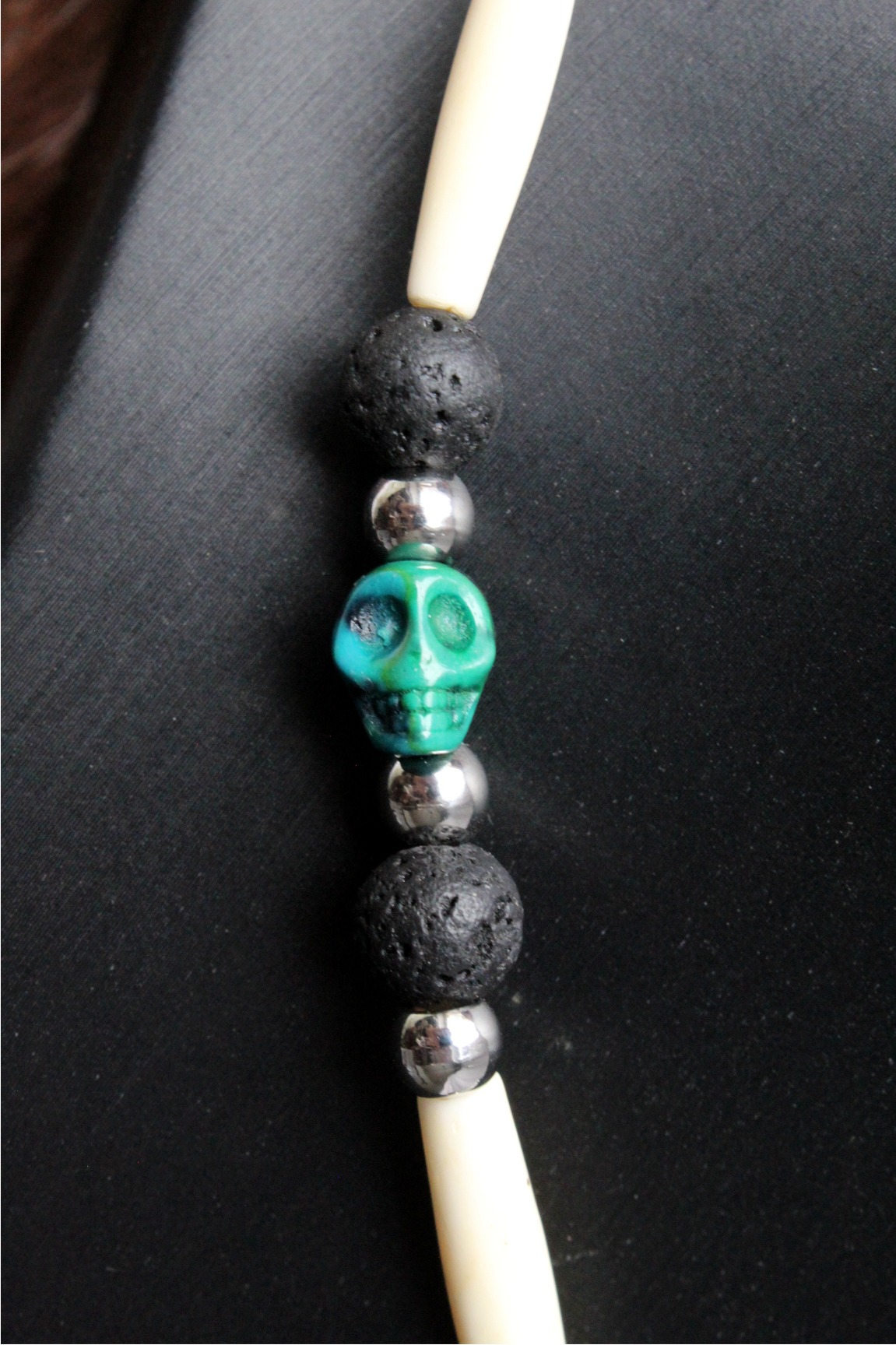 Green Agate Necklace, Native American Style - Imagen 4