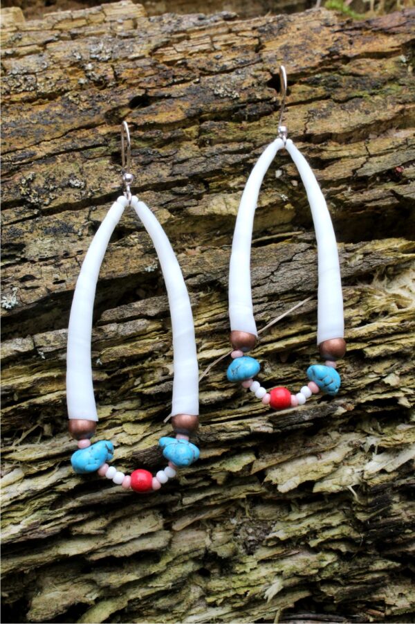 Dentallium Earrings, Native American