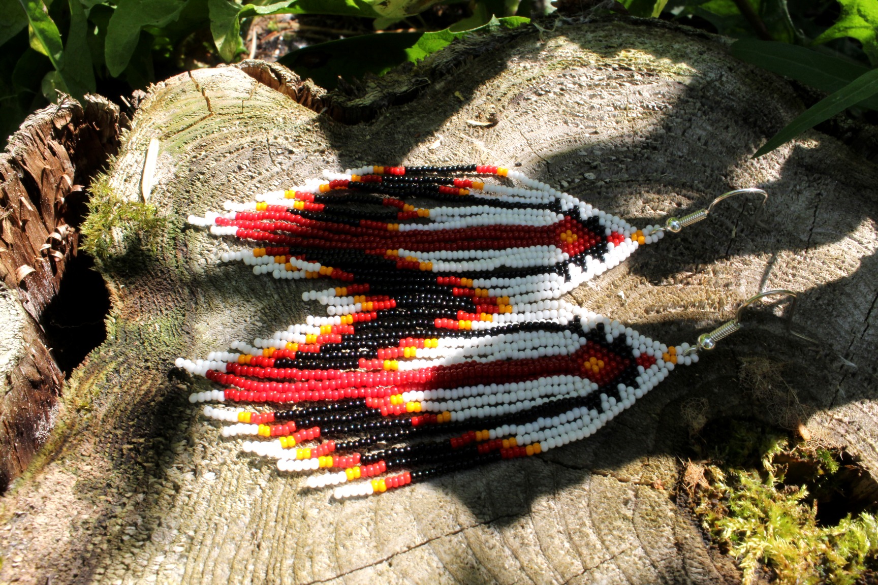 Ojibwa Style Earrings, Native American - Imagen 3