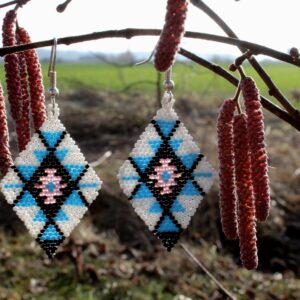 Beadwork Blue Earrings