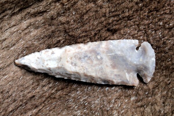 Flint Striped Stone Arrowhead, Native American - Imagen 3