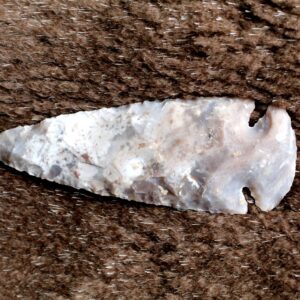 Flint Striped Stone Arrowhead, Native American