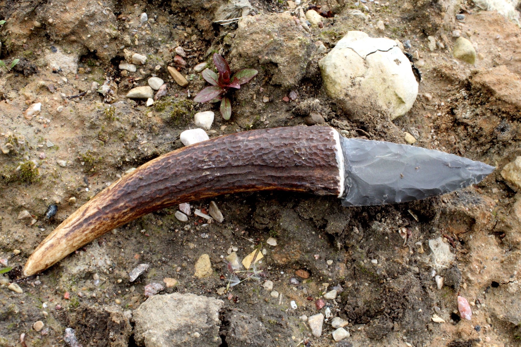 Flint and Deer Antler Knife - Imagen 5