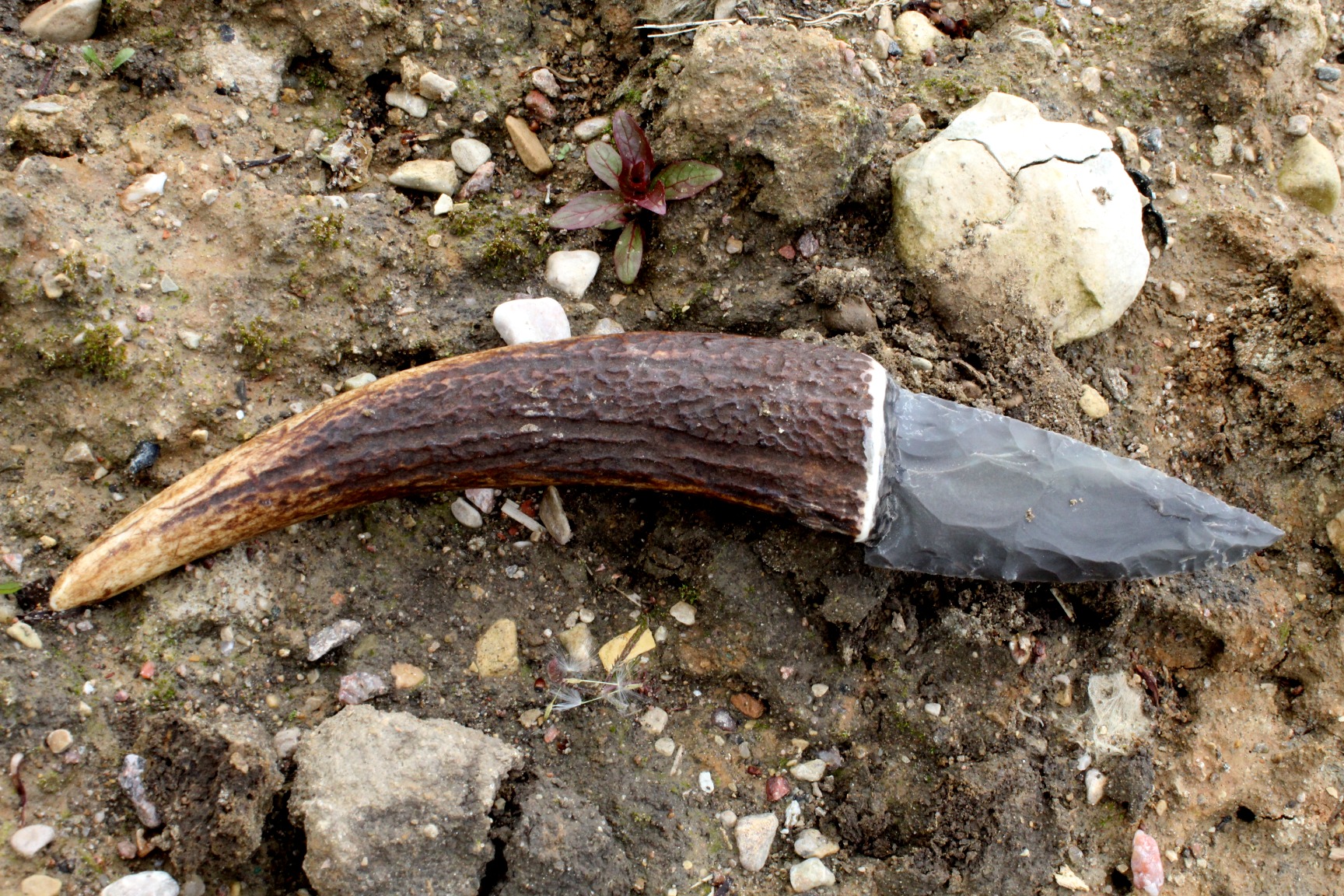 Flint and Deer Antler Knife - Imagen 4