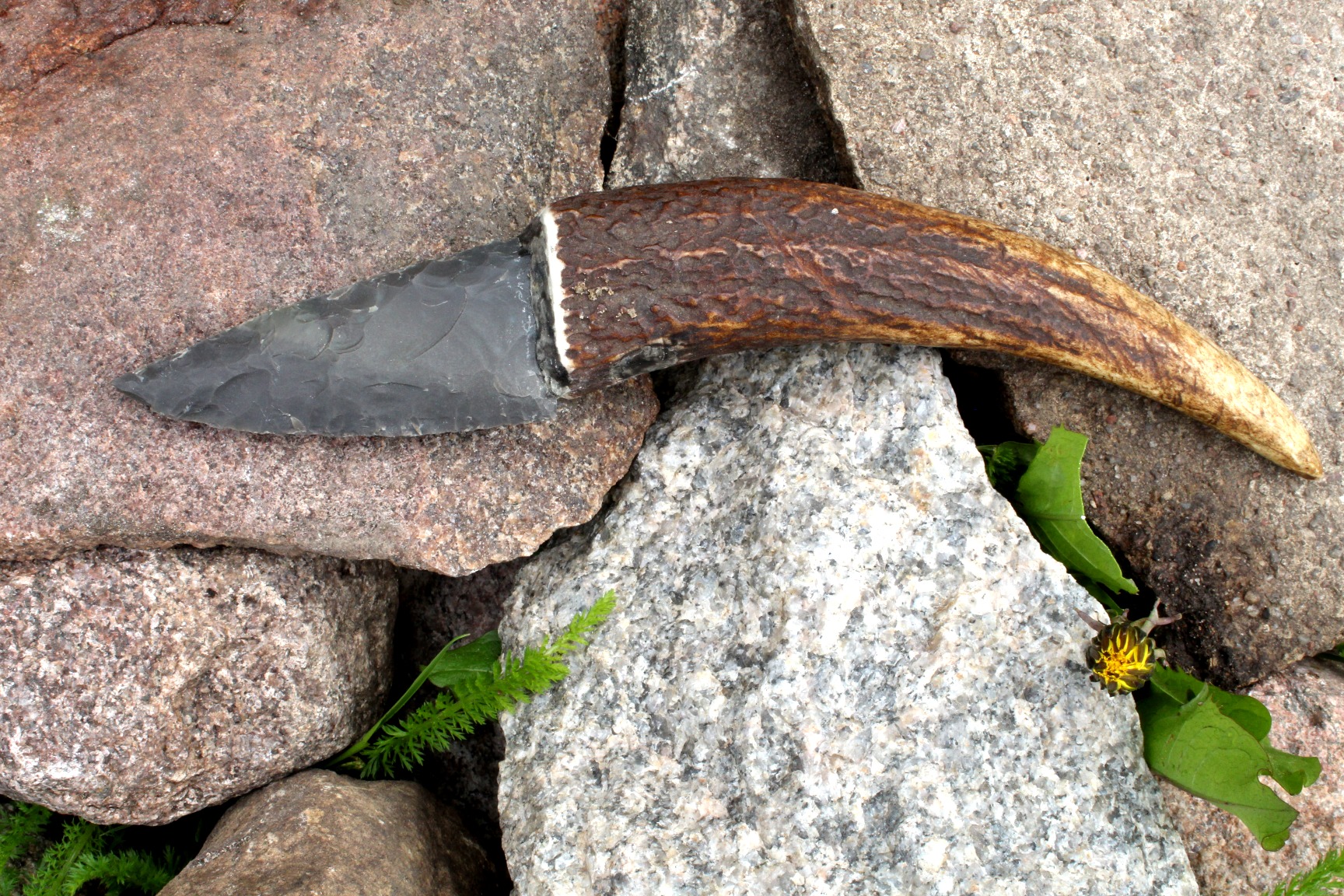 Flint and Deer Antler Knife