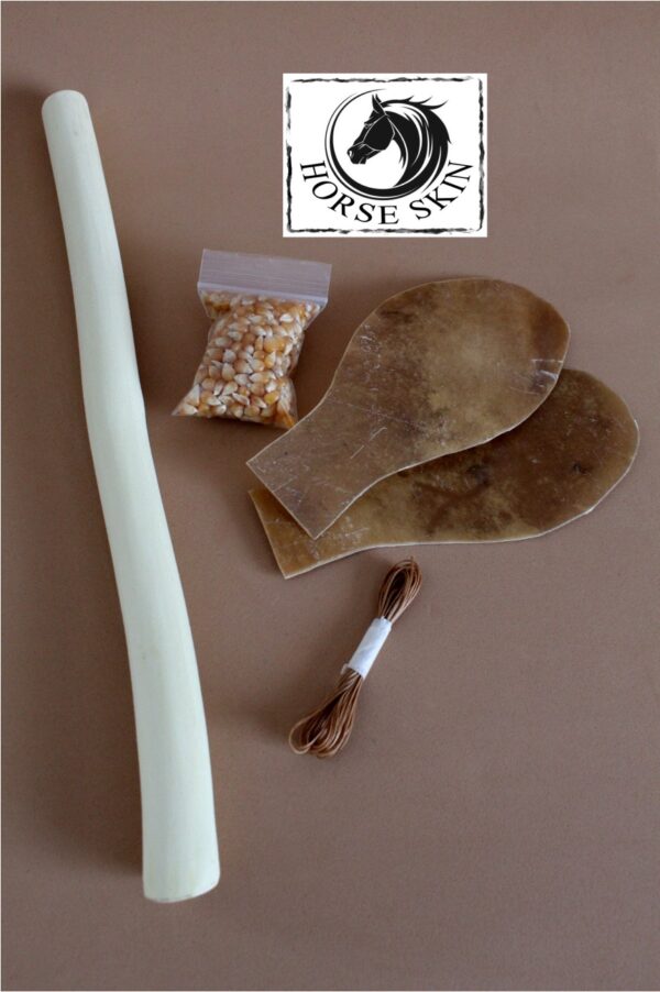 Rattle Kit Horse Rawhide Native American - Imagen 2