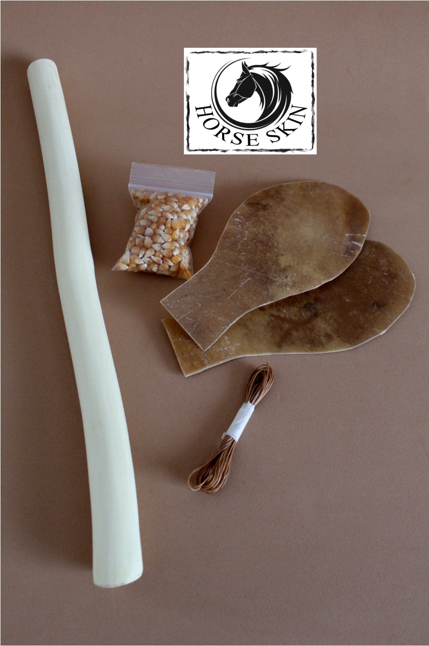 Rattle Kit Horse Rawhide Native American - Imagen 2