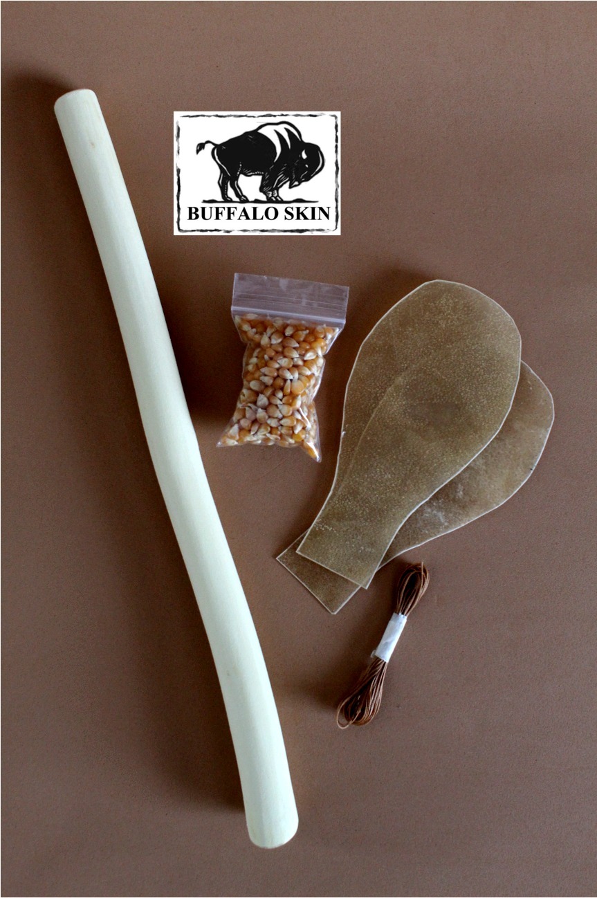 Rattle Kit Buffalo rawhide Native American - Imagen 2